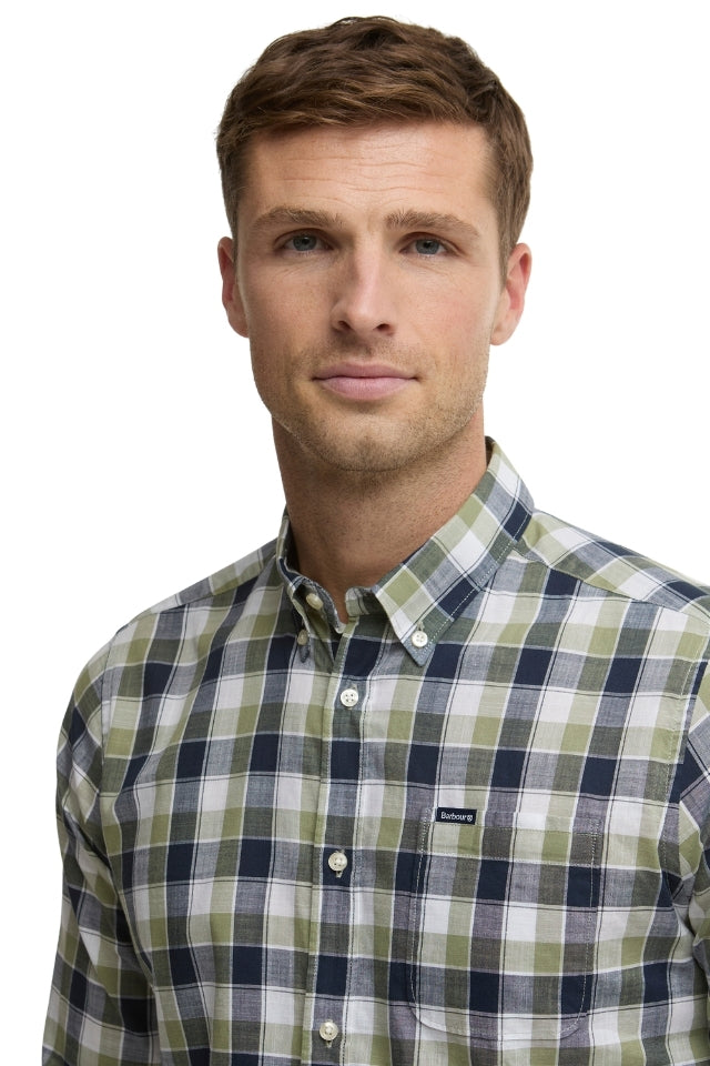 Harwood Gingham Tailored Shirt - Olive