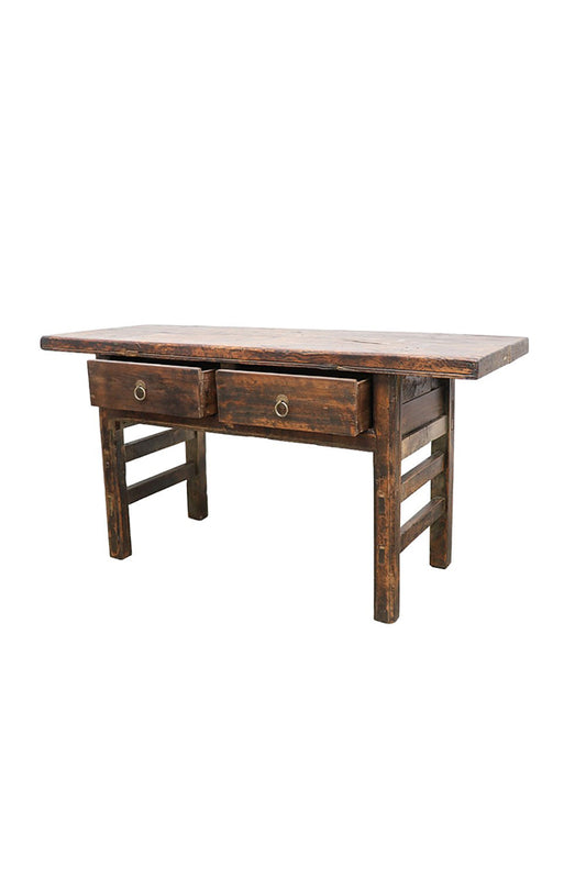 3829 Hawthornes Original Butchers 2 Drawer Table 