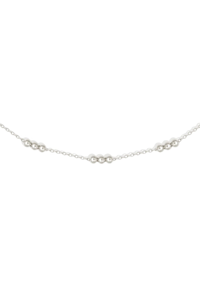Alba Station Chain Necklace - Silver