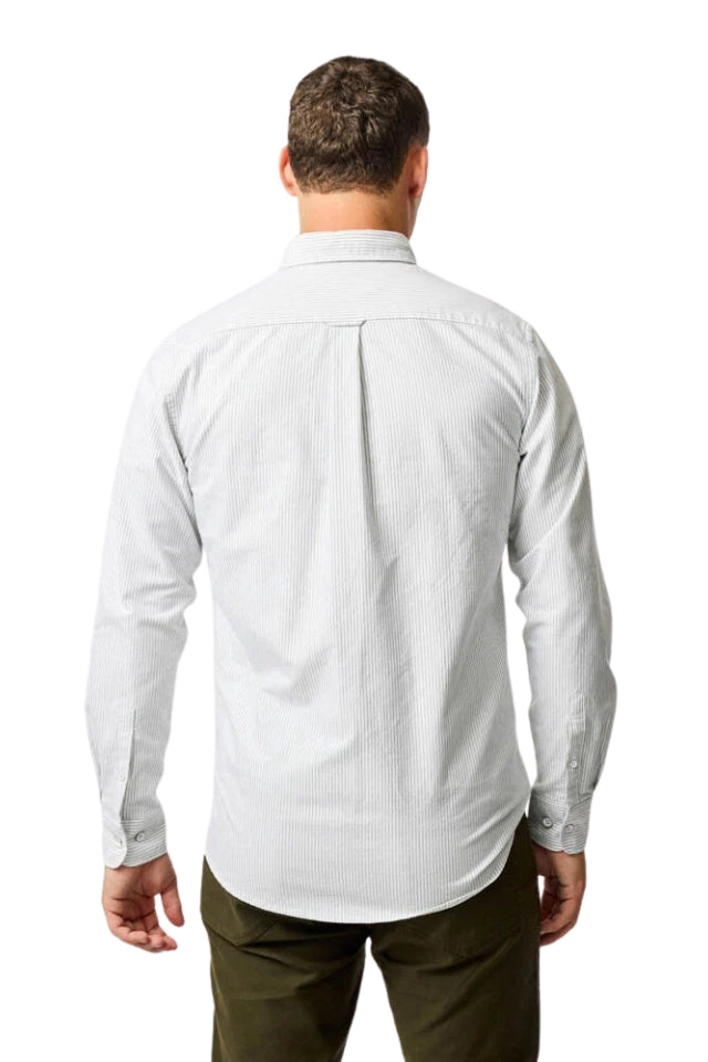 Gunn Oxford Stripe Sports Fit Shirt - Eucalyptus