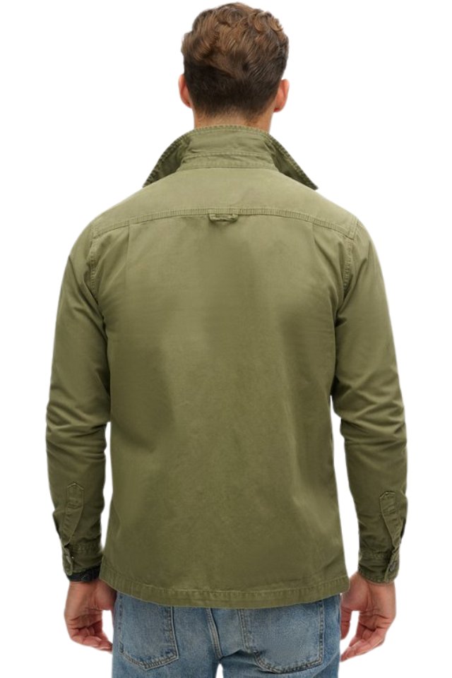 Canvas Workwear Overshirt - Chive Green