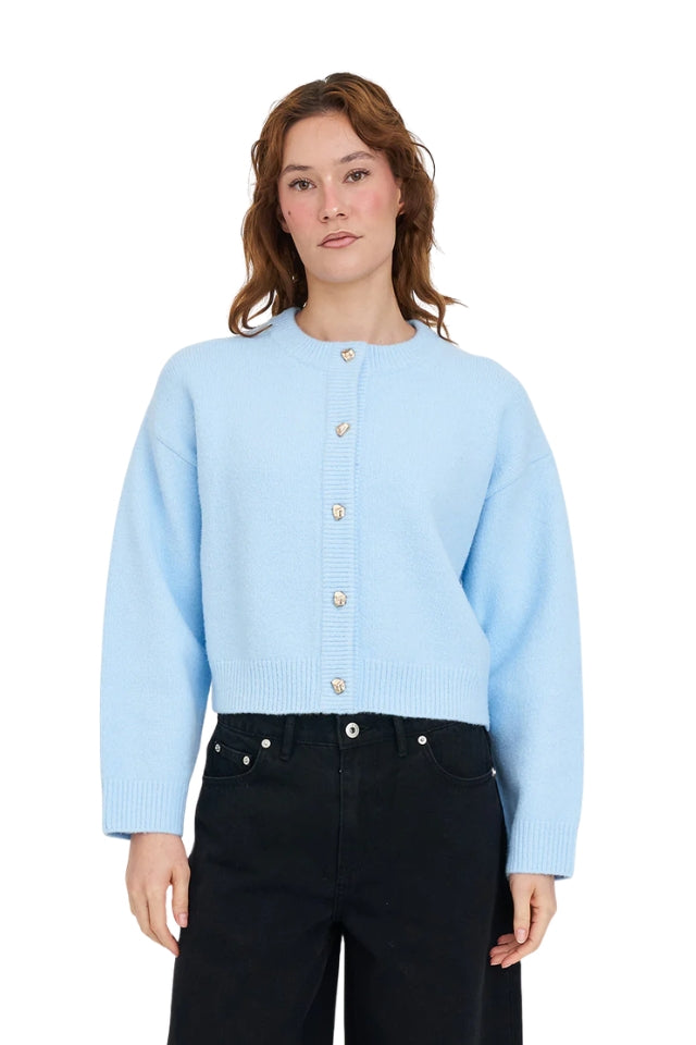 Elle Crop Cardigan - Iceberg