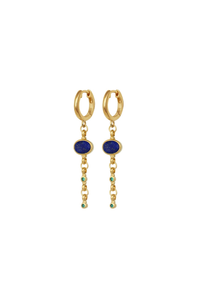 Lazuli Earrings - Lapis Lazuli/ Green Onyx