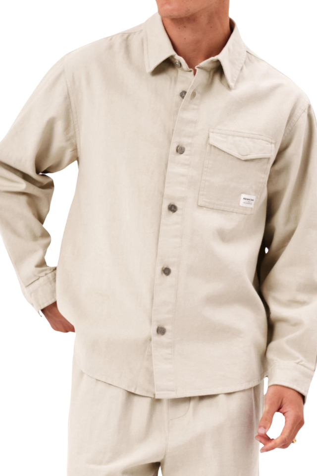 A5 Toretto Canvas Shacket - Flat White