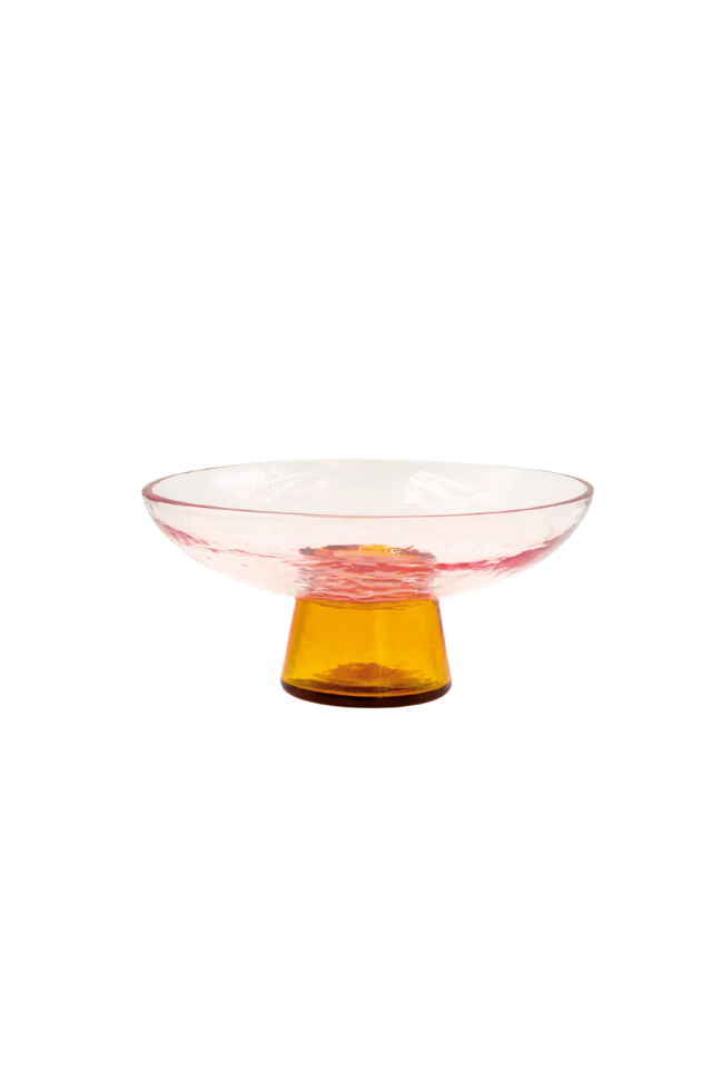 Pedestal Bowl - Rose/Amber