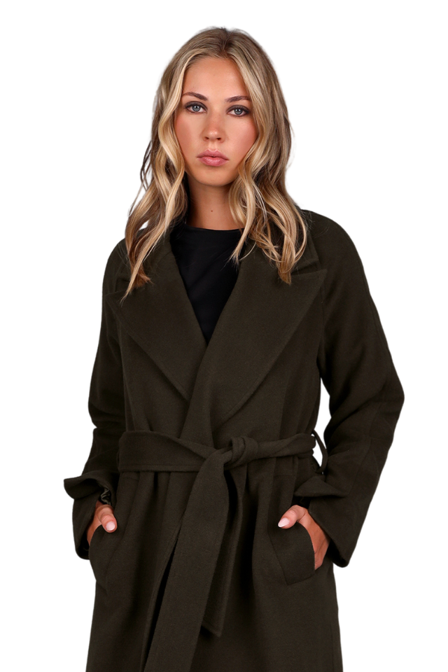 Chief Wool Belted Wrap Coat