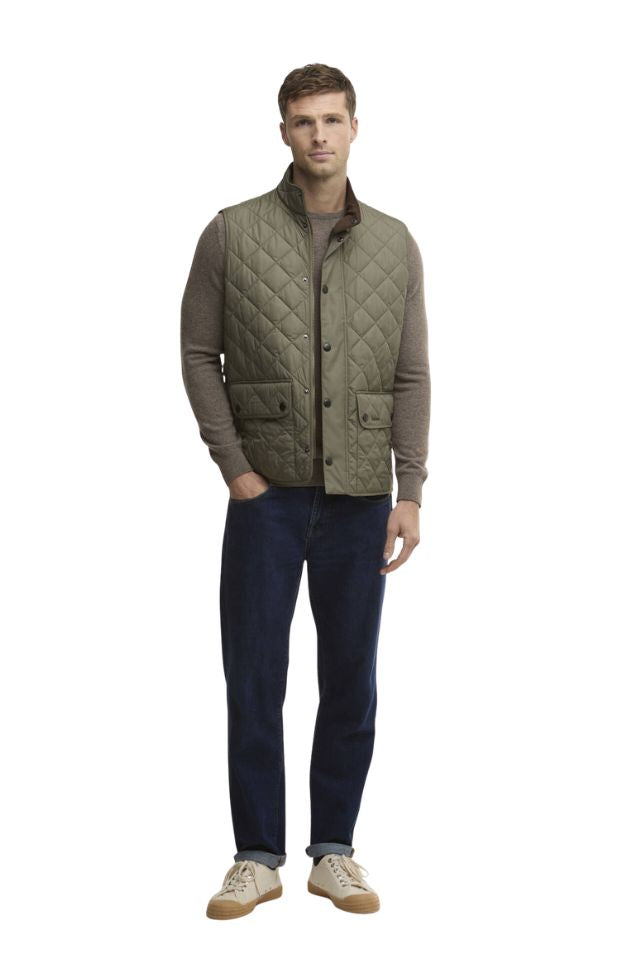 New Lowerdale Quilted Gilet - Dusty Olive