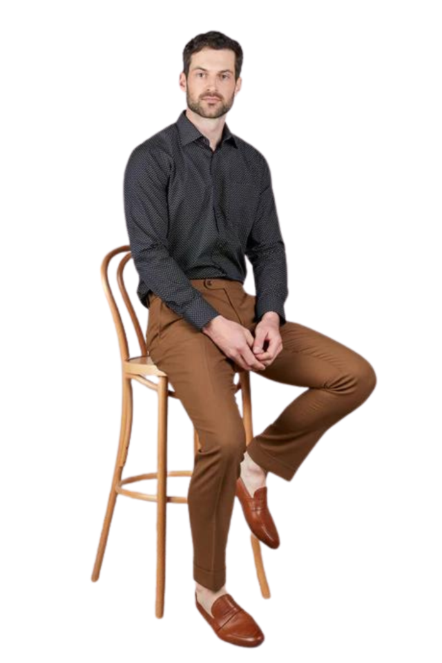 Evans Tobacco Linen Twill Trouser