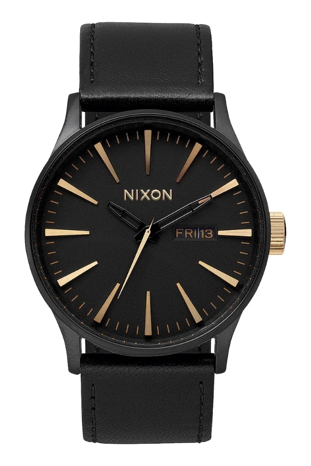 Sentry Leather Matte Black / Gold