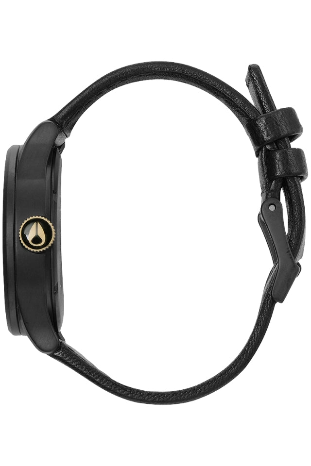 Sentry Leather Matte Black / Gold