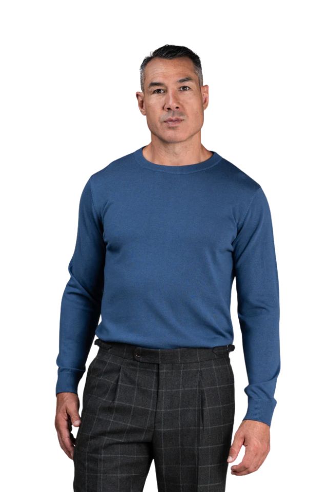 Naseby Vintage Blue Crew Neck Jersey