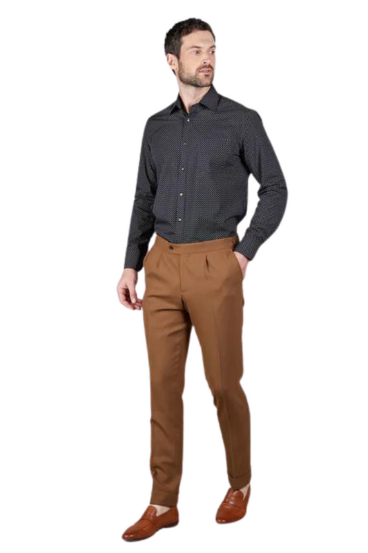 Evans Tobacco Linen Twill Trouser