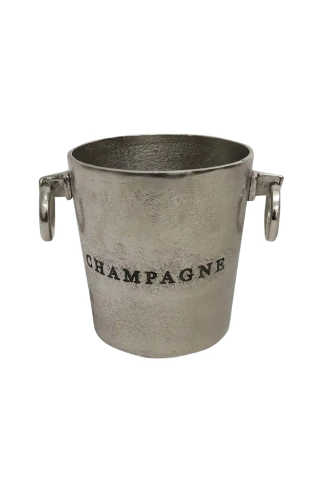 Aluminium Round Champagne Bucket - Raw Silver