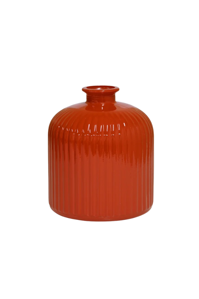 Quita Fluted Bottle 18cm - Solid Burnt Orange