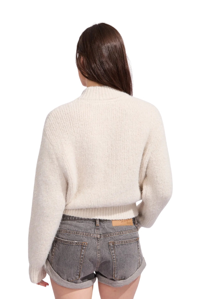 Leila Zip Thru Jumper - Chalk