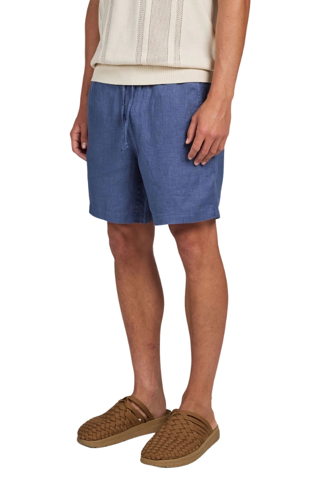 Riviera Linen Short - Petrol Blue Blue 30