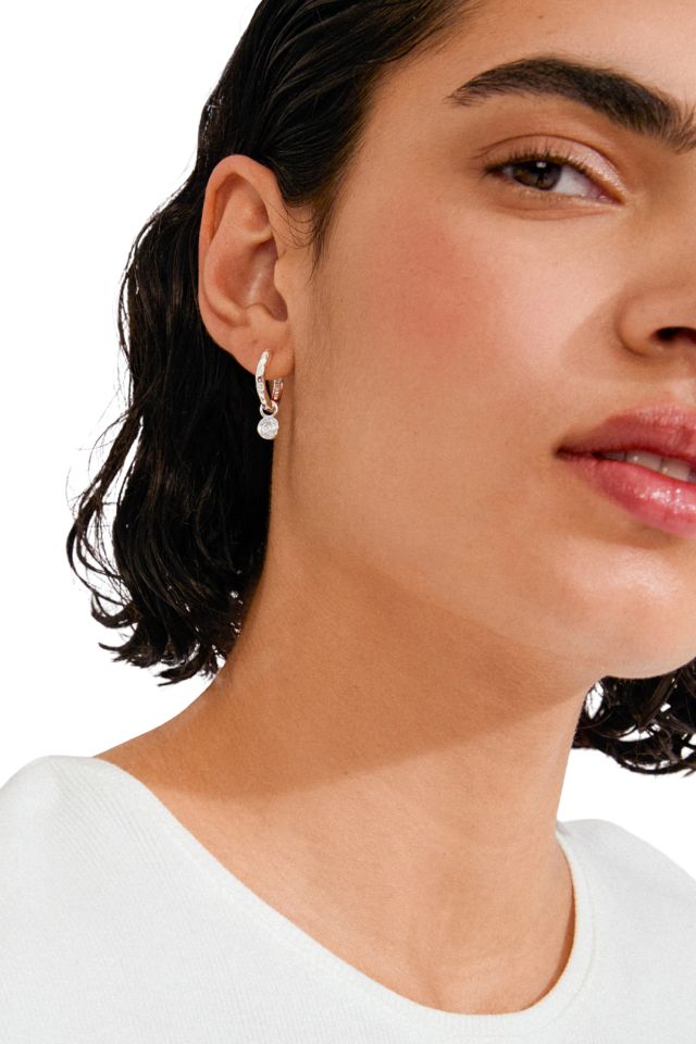 Fire Hoop Earrings - Silver