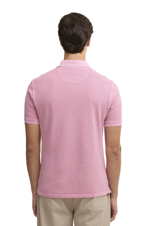 Washed Tartan Tailored Fit Pique Polo - Washed Pink