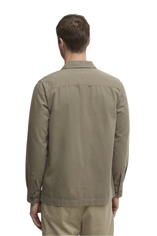 Regular Washed Overshirt - Smokey Olive