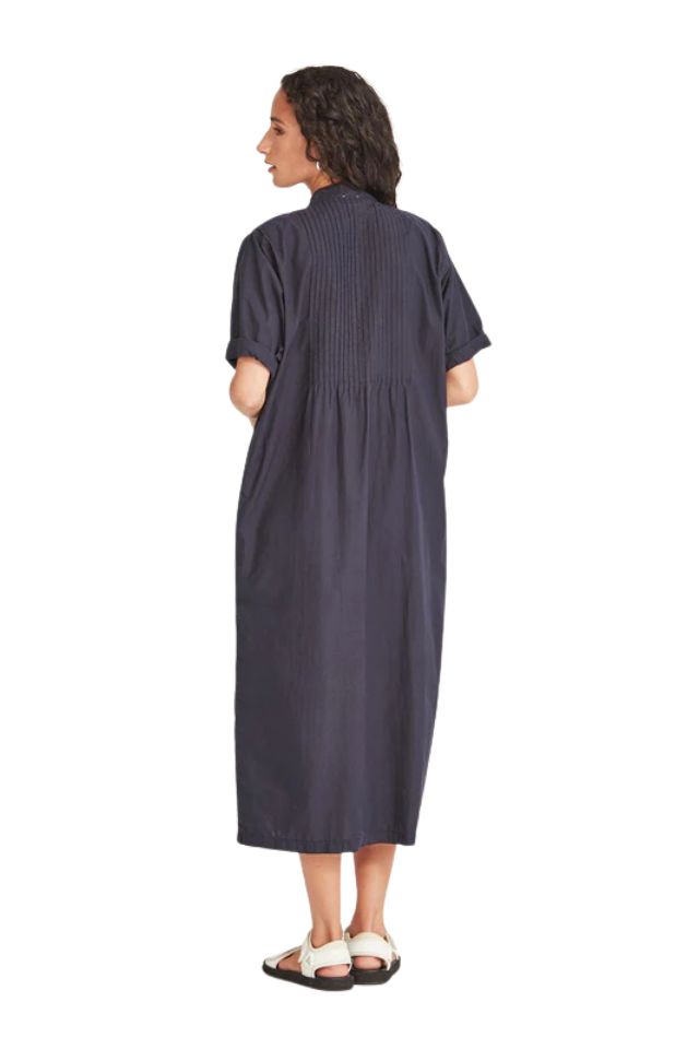 Sanya Pintuck Dress - French Navy