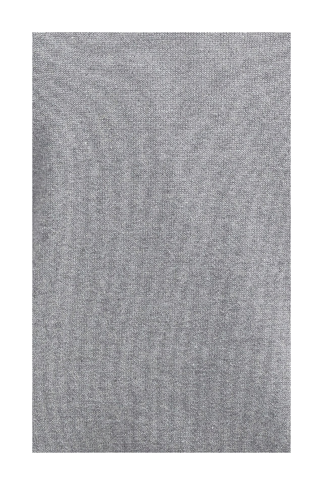 Cotton Half Zip Knitted Jumper - Grey Marl