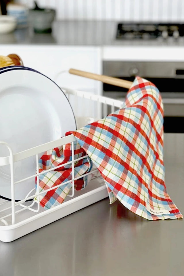 Tea Towel - Cherry Blue Tartan