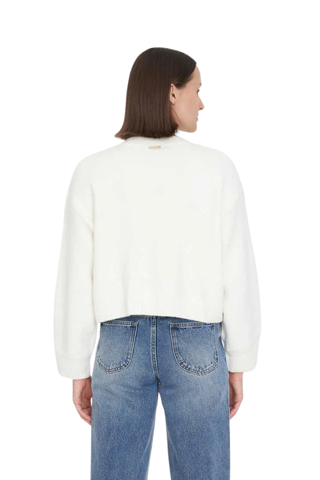 Ana Crop Cardigan - Chalk