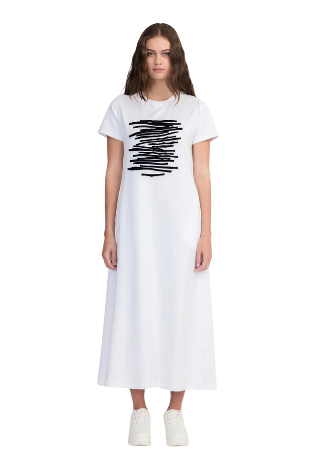 Strand Dress - Ivory/Black