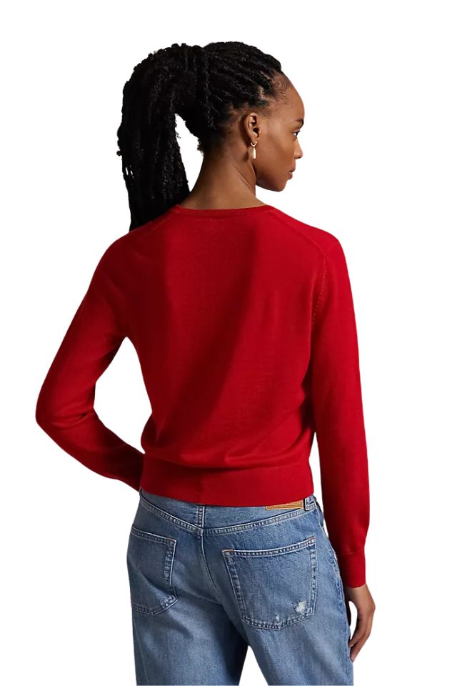 Wool Crew Neck Sweater - Red