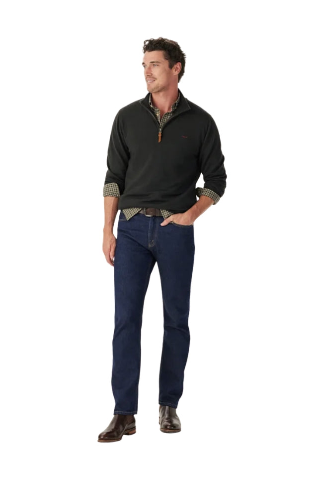 Ernest Merino 1/4 Zip Knit - Forest Green