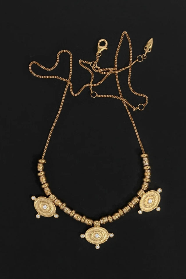 Reign Oval Statement Necklace - Gold Vermeil
