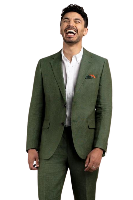 Hawker Linen Blazer - Forest Green