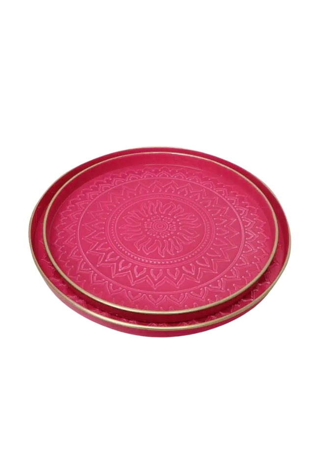 Aztec Cotton Tray - Pink
