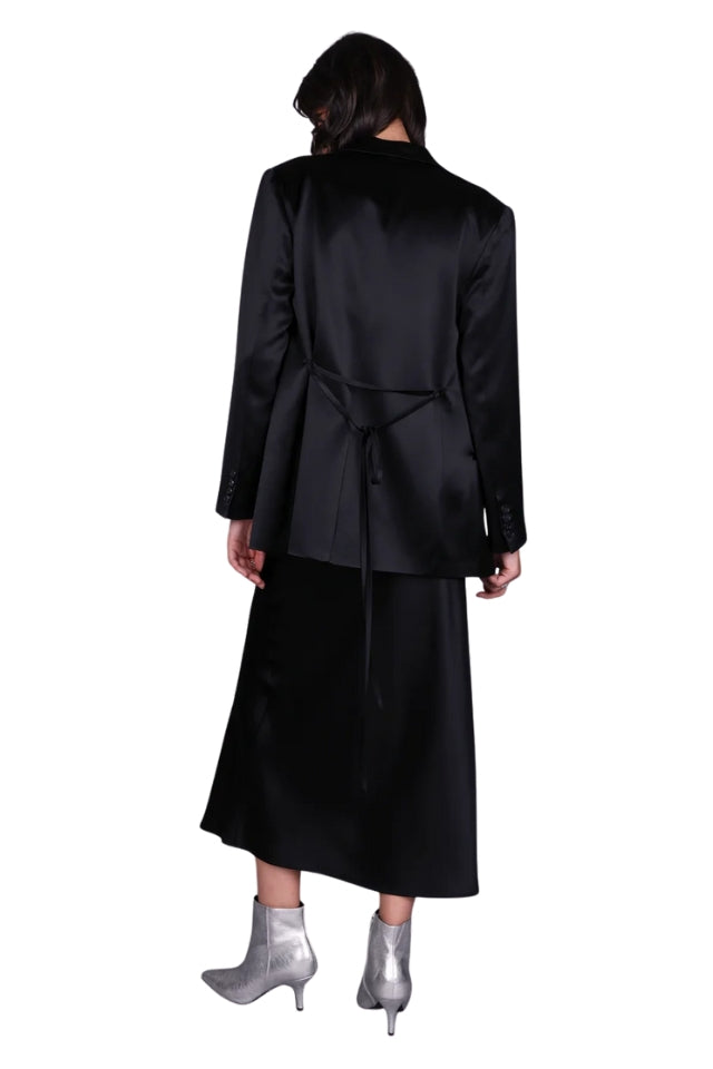 Liquid Satin Tuxedo Blazer