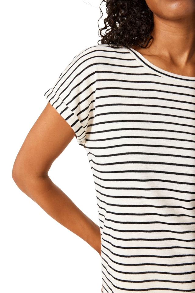 Narrow Stripe Tee - Black