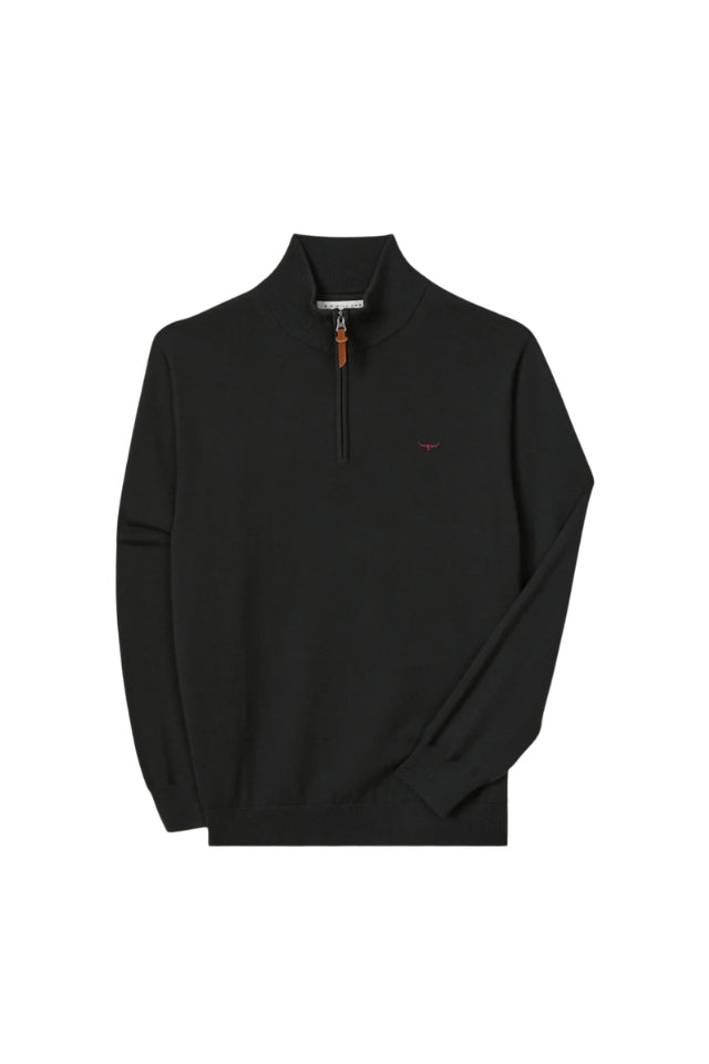 Ernest Merino 1/4 Zip Knit - Forest Green