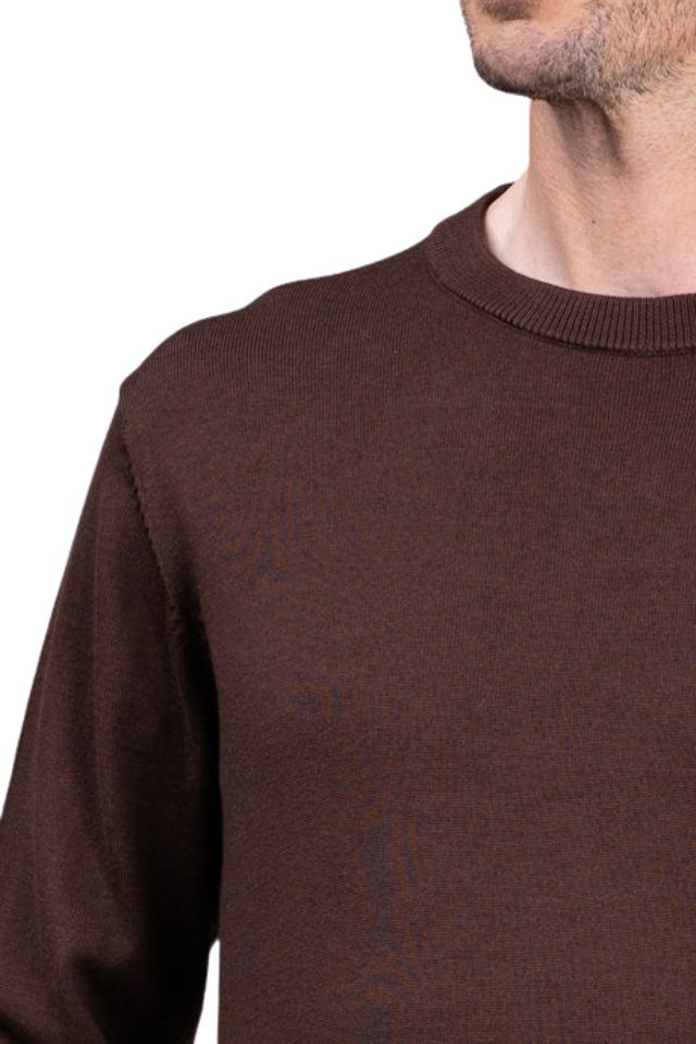 Naseby Mocha Brown Crew Neck Jersey