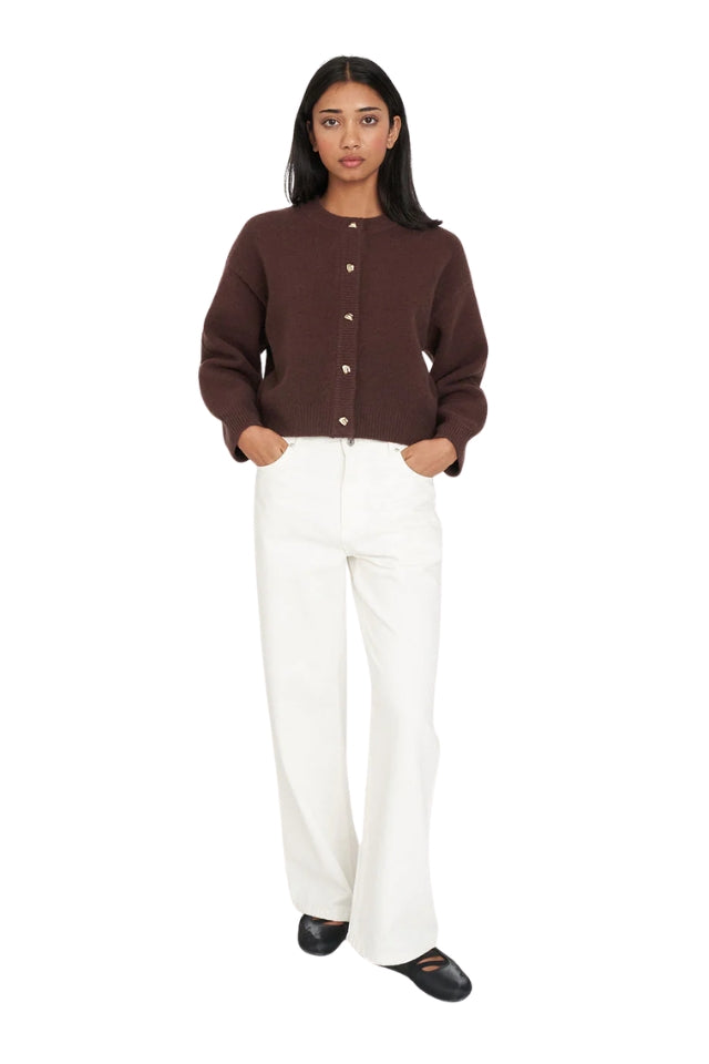 Elle Crop Cardigan - Chestnut