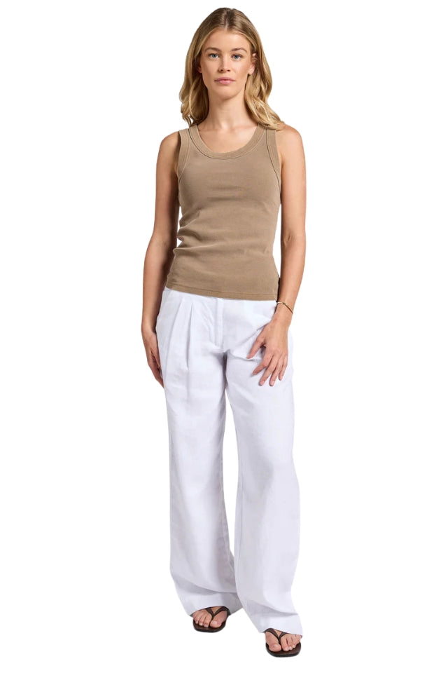 Essential Rib Tank - Jersey Caramel