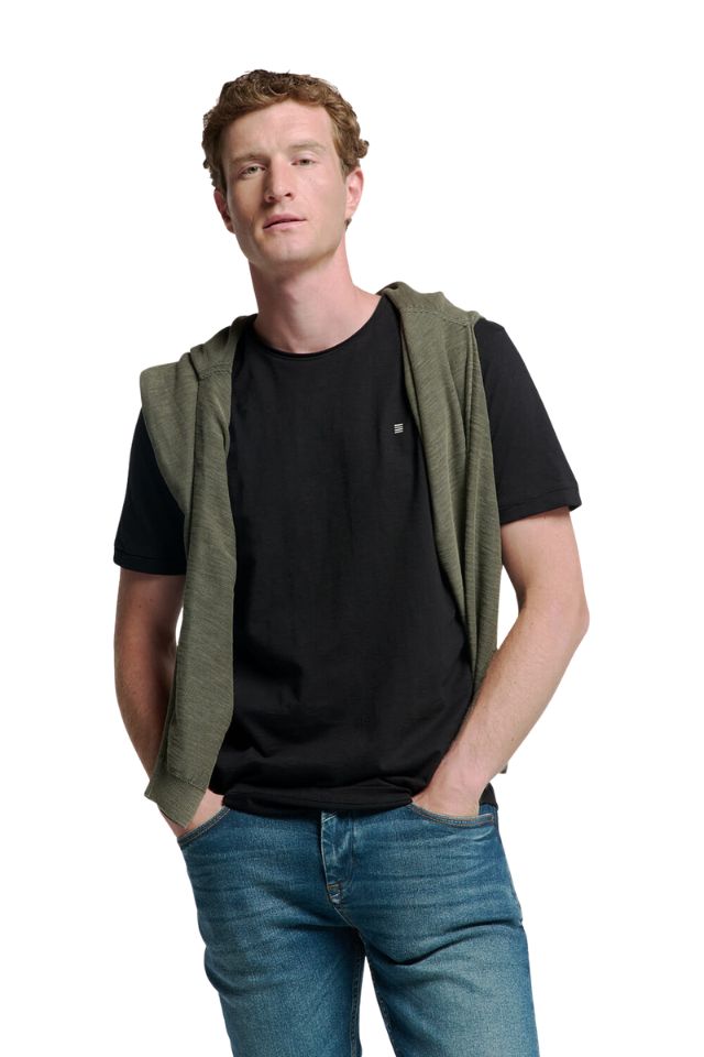 T-Shirt Crewneck Slub - Black
