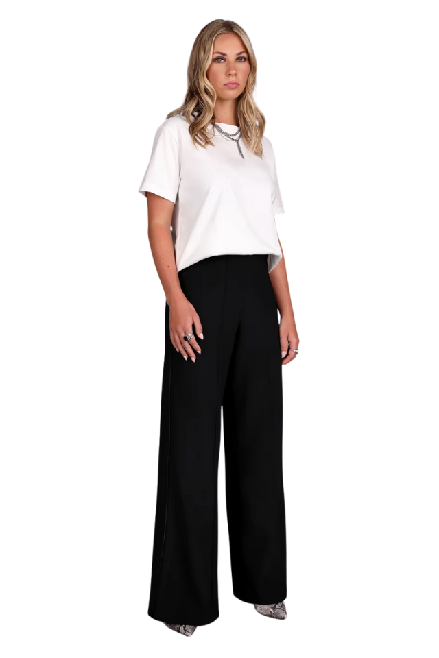 Wide Leg Knit Tux Pant