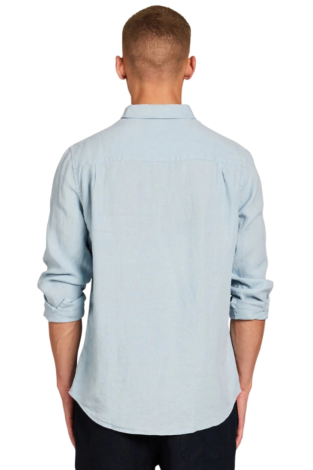 Hampton Linen Shirt - Crystal Blue