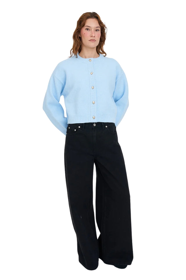 Elle Crop Cardigan - Iceberg