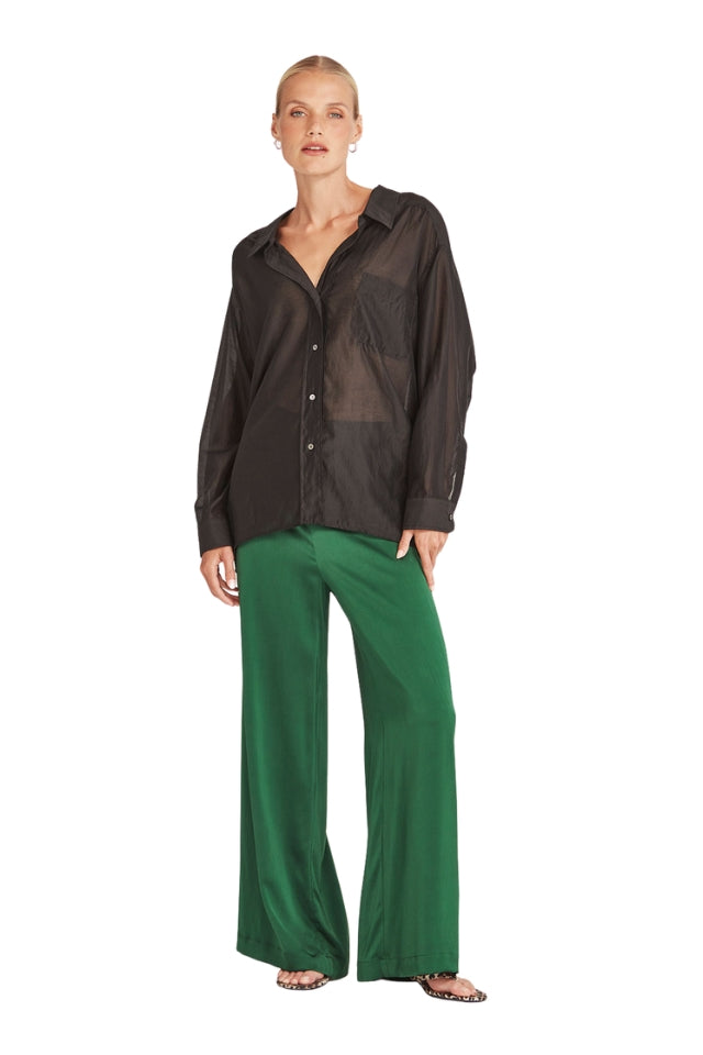 Satin Carrie Pant - Emerald