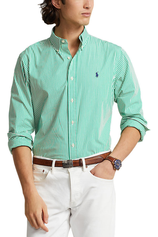 Striped Stretch Poplin Shirt