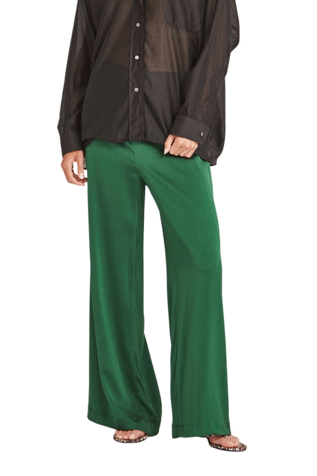 Satin Carrie Pant - Emerald