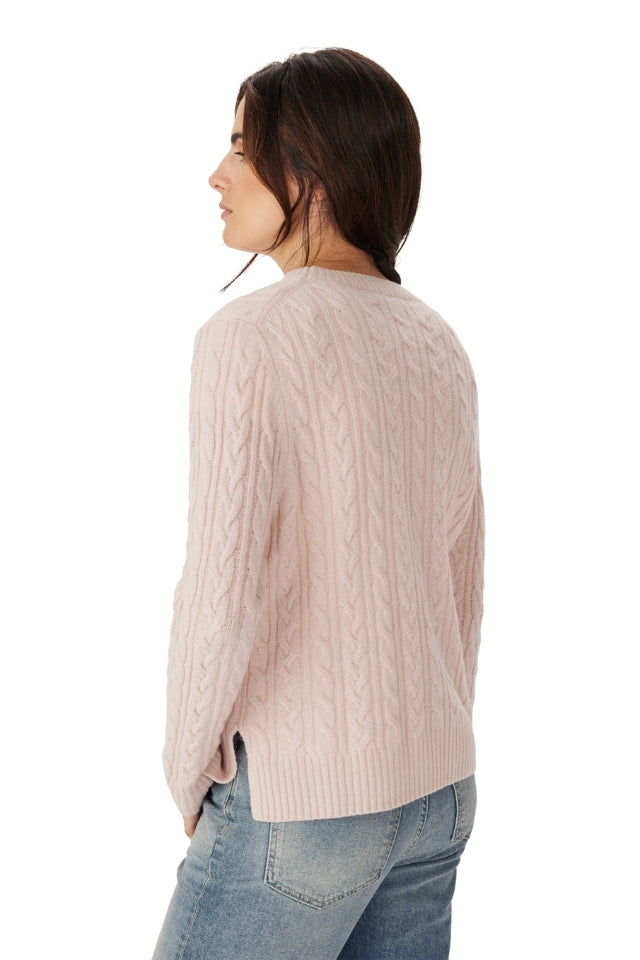 Seaforth Lambswool Cable Knit - Pink