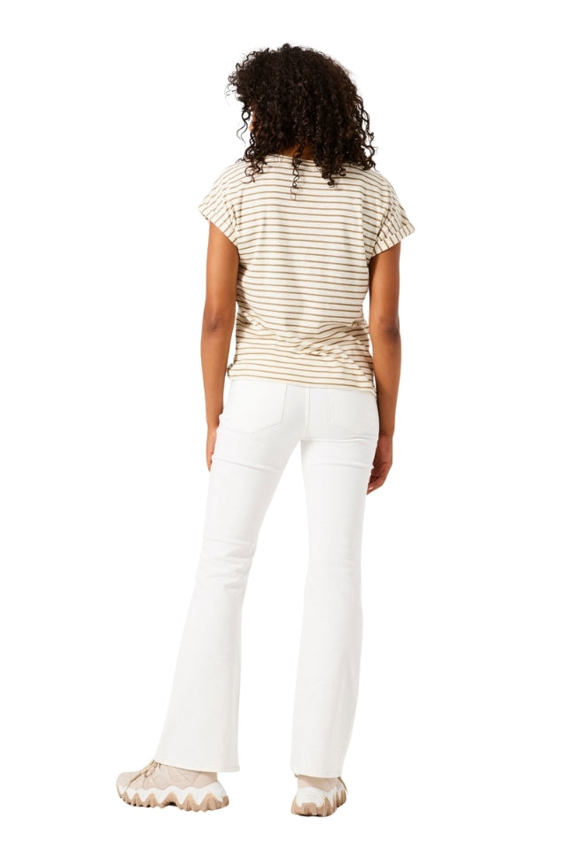 Narrow Stripe Tee - Coffee