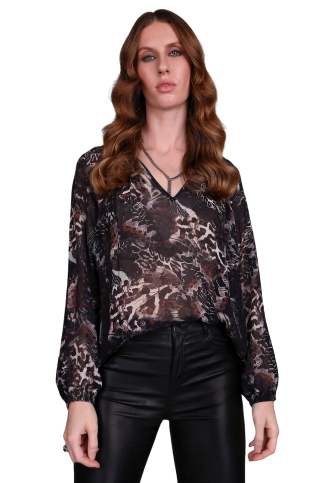 Madam Butterfly Print Top