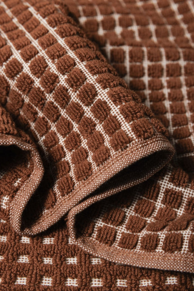 Nero Cotton Hand Towel - Paprika/Cream